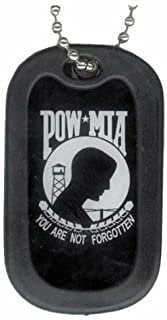 POW MIA Enamel Dog Tag With Chain - United States Military War You Are Not Forgotten Veteran Vet Dog Tag Craft Supply