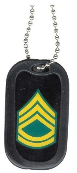 Army Staff Sergeant 1st Class Dog Tag With Chain - United States Army Officer Rank Veteran Vet Dog Tag