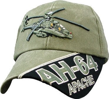 Army AH-64 Apache Embroidered Cap Hat - United States Army Attack Helicopter Craft Supply
