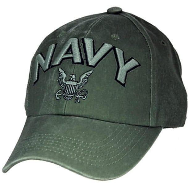 NAVY Logo OD Green Embroidered Cap Hat - United States Navy USN Symbol Craft Supply