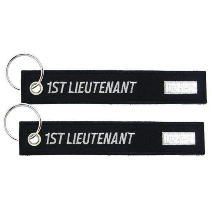 Air Force 1st Lieutenant Black Keychain - United States Air Force USAF Embroidered Key Ring Keyfob Craft Supply