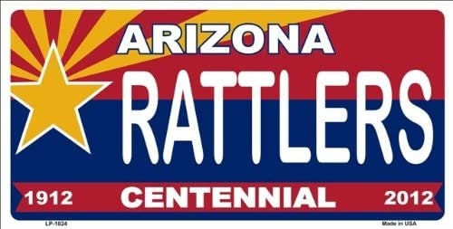 Arizona RATTLERS Centennial State Background Metal License Plate Craft Supply
