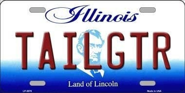TAILGTR Illinois State Background Metal License Plate Tailgator Craft Supply