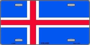 ICELAND FLAG Metal License Plate Sign Novelty Vanity Icelanders