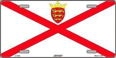 JERSEY Flag Metal License Plate Sign Novelty Vanity Jerseyman Craft Supply