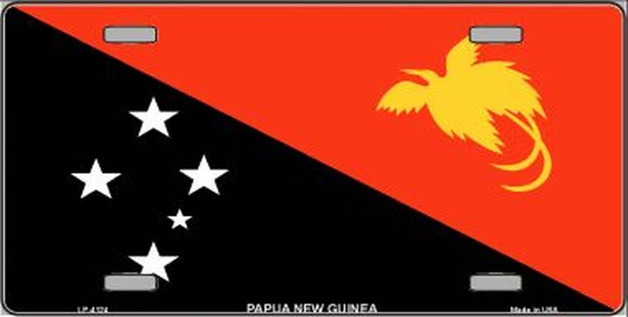 PAPUA NEW GUINEA Flag Metal License Plate Sign Novelty Vanity Papua New Guineans Craft Supply