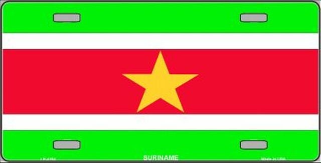 SURINAME Flag Metal License Plate Sign Novelty Vanity Surinamese Craft Supply