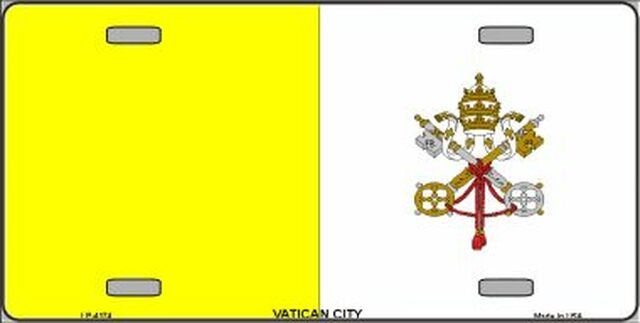 VATICAN CITY Flag Metal License Plate Sign Novelty Vanity Craft Supply