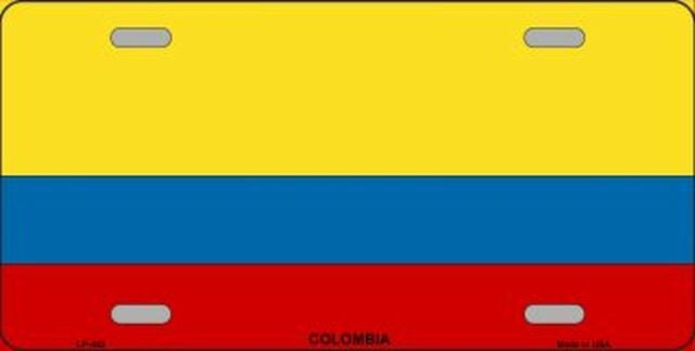 COLUMBIA Flag Metal License Plate Sign Novelty Vanity Colombian