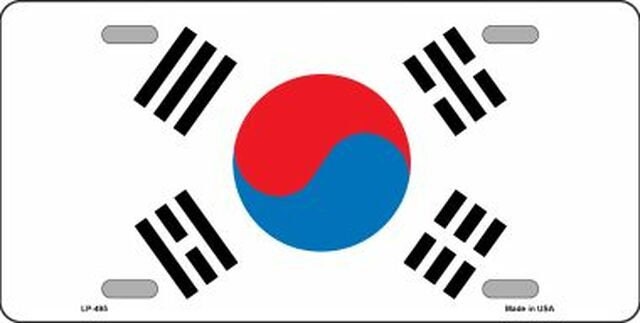 SOUTH KOREA Flag Metal License Plate Sign Novelty Vanity Korean Hanguk-in