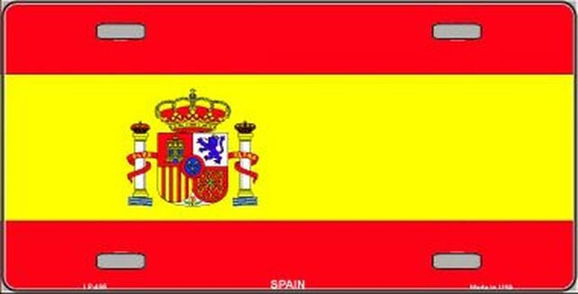 SPAIN Flag Metal License Plate Sign Novelty Vanity Spanish