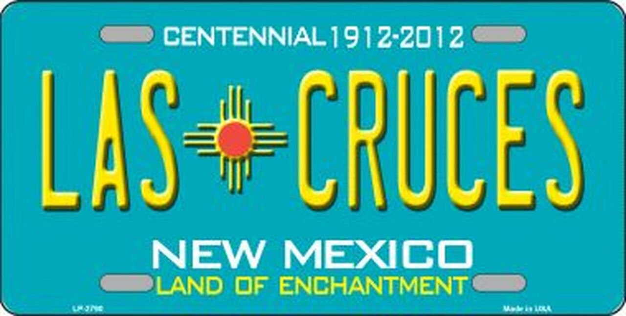 LAS CRUCES New Mexico State Background Metal License Plate Sign Novelty Vanity Craft Supply