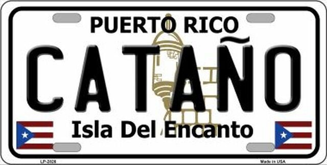 CATANO Puerto Rico Background Metal License Plate Sign Novelty Vanity Craft Supply