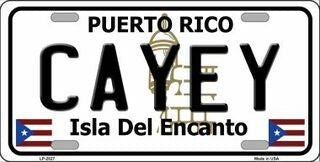 CAYEY Puerto Rico Background Metal License Plate Sign Novelty Vanity Craft Supply
