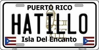 HATILLO Puerto Rico Background Metal License Plate Sign Novelty Vanity Craft Supply