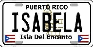 ISABELA Puerto Rico Background Metal License Plate Sign Novelty Vanity Craft Supply