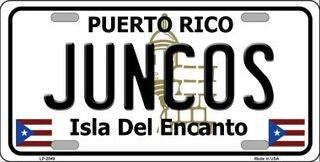JUNCOS Puerto Rico Background Metal License Plate Sign Novelty Vanity Craft Supply