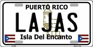 LAJAS Puerto Rico Background Metal License Plate Sign Novelty Vanity Craft Supply