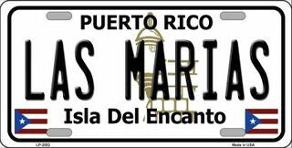 LAS MARIAS Puerto Rico Background Metal License Plate Sign Novelty Vanity Craft Supply