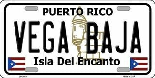VEGA BAJA Puerto Rico Background Metal License Plate Sign Novelty Vanity