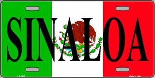 SINALOA Mexico Background Metal License Plate Sign Novelty Vanity Craft Supply
