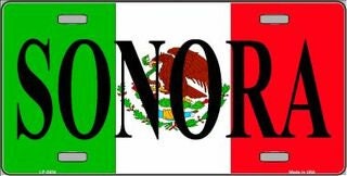 SONORA Mexico Background Metal License Plate Sign Novelty Vanity Craft Supply