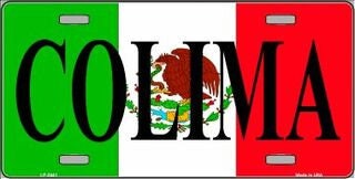 COLIMA Mexico Background Metal License Plate Sign Novelty Vanity Craft Supply