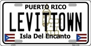 LEVITTOWN Puerto Rico Background Metal License Plate Sign Novelty Vanity Craft Supply