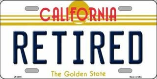 RETIRED California State Background Metal License Plate Sign Novelty Vanity Craft Supply