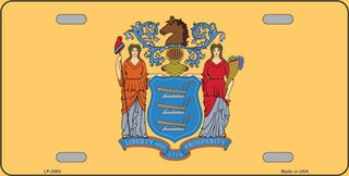 NEW JERSEY State Flag Metal License Plate Sign Novelty Vanity Craft Supply