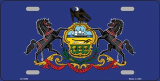 PENNSYLVANIA State Flag Metal License Plate Sign Novelty Vanity Craft Supply