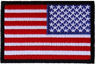 Reversed American Flag Patch - Embroidered Iron on Patch - United States of America USA Flag
