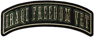 Iraqi Freedom Vet Embroidered Patch - Small Rocker Veteran Patch Military Iraq War Craft Supply