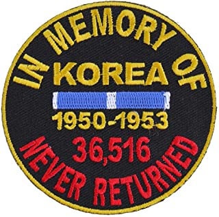MEMORY OF KOREA Never Returned Patch - Military Biker Embroidered War Patch Craft Supply