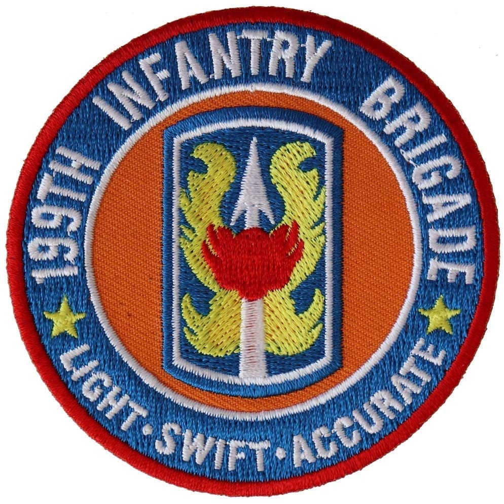 199th INFANTRY BRIGADE Embroidered Patch - United States Army Military Light Swift Accurate Infantry Patch Craft Supply