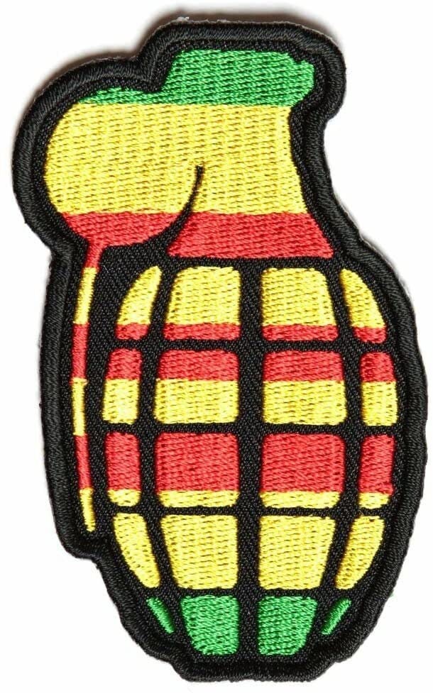 Grenade Vietnam War Ribbon Patch - Military Biker Motorcycle Patch Craft Supply