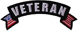 VETERAN Upper Rocker Patch - United States Flag Military Veteran Biker Motorcycle Embroidered Patch Craft Supply