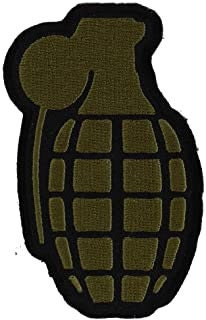 OD Green Grenade Patch - War Military Biker Motorcycle Patch