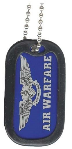 Navy Air Warfare Dog Tag With Chain - United States Navy USN Veteran Vet Dog Tag Craft Supply
