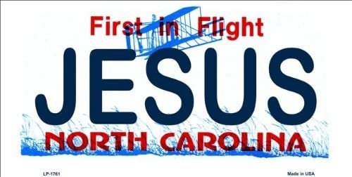 JESUS North Carolina State Background Metal License Plate Craft Supply