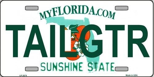 TAILGTR Florida State Background Metal License Plate Tailgator Craft Supply