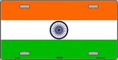 INDIA FLAG Metal License Plate Sign Novelty Vanity Indian Craft Supply