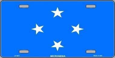 MICRONESIA Flag Metal License Plate Sign Novelty Vanity Micronesian Craft Supply