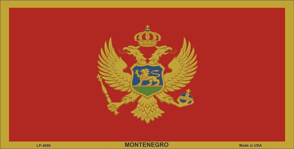 MONTENEGRO Flag Metal License Plate Sign Novelty Vanity Montenegrin Craft Supply