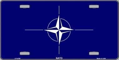NATO Flag Metal License Plate Sign Novelty Vanity