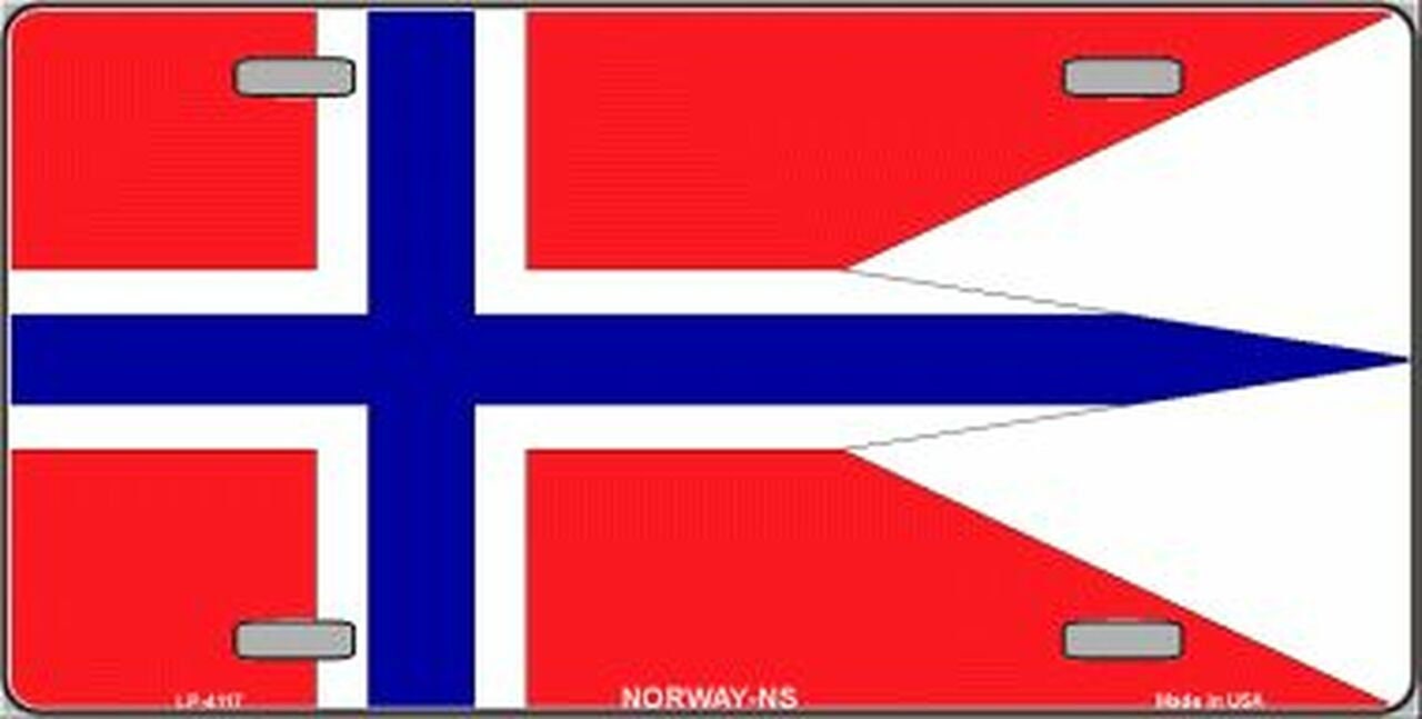 NORWAY-NS Flag Metal License Plate Sign Novelty Vanity Nasjonal Samling Craft Supply
