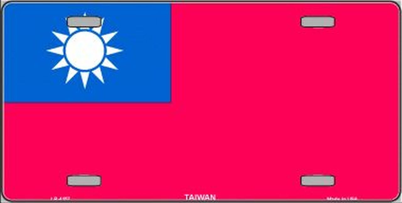 TAIWAN Flag Metal License Plate Sign Novelty Vanity Taiwanese Craft Supply