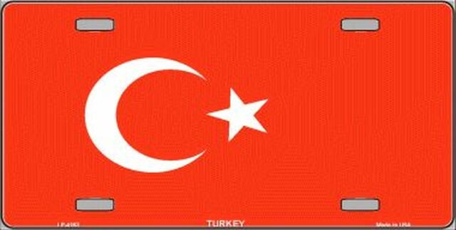 TURKEY Flag Metal License Plate Sign Novelty Vanity Turkish Craft Supply