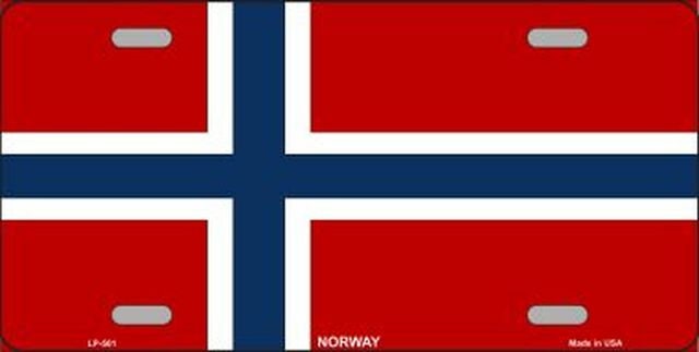 NORWAY Flag Metal License Plate Sign Novelty Vanity Norwegians Craft Supply