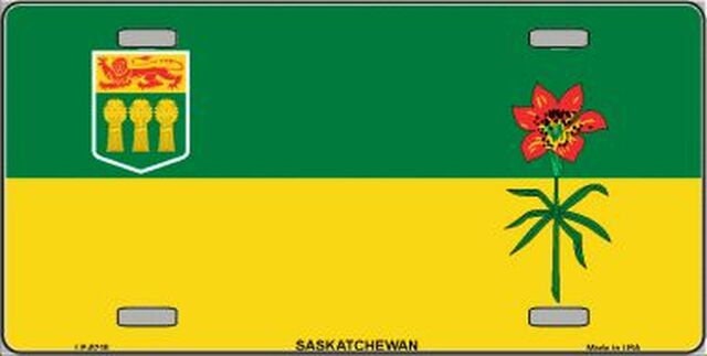 SASKATCHEWAN Flag Metal License Plate Sign Novelty Vanity Canada Craft Supply